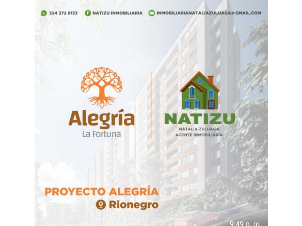 Apto para la venta proyecto Alegría - Rionegro